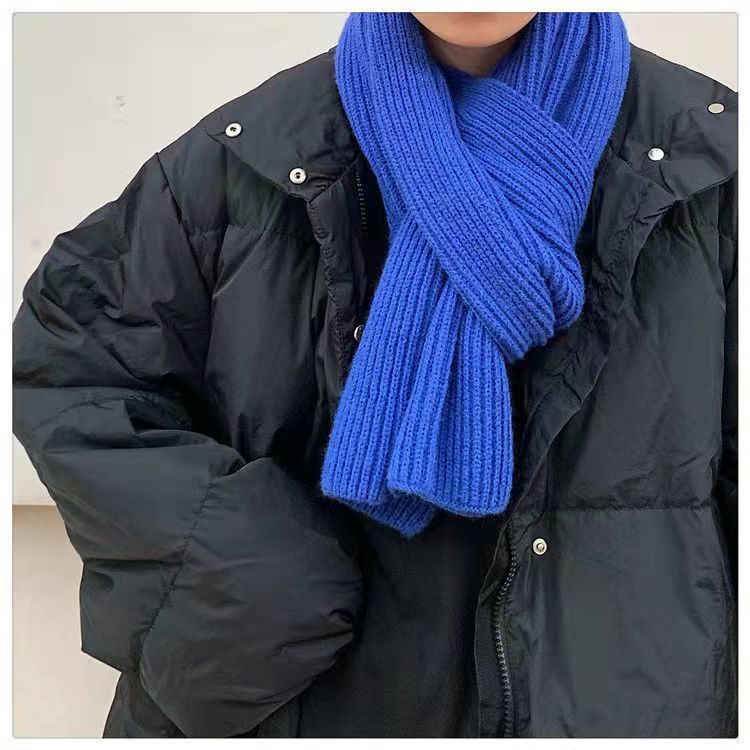 Khăn Choàng Cổ Màu Xanh Dương Thiết Kế Mới Giữ Ấm Cao Cấp Thời Trang Mùa Đông Dành Cho Nữ