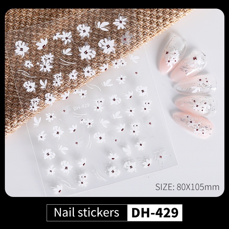 Sticker nail hoa gắn trang trí móng
