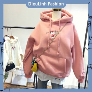 Áo Nỉ Nữ Form Rộng, Áo Sweatshirts & Hoodies Nữ.Chất Nỉ Bông Cao Cấp, Phong Cách Thời Trang DieuLinh_Fashion. Màu Hồng