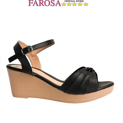 Dép đế xuồng nữ siêu nhẹ 6cm FAROSA - V3 dép sandal đế bằng quai hậu cực hót