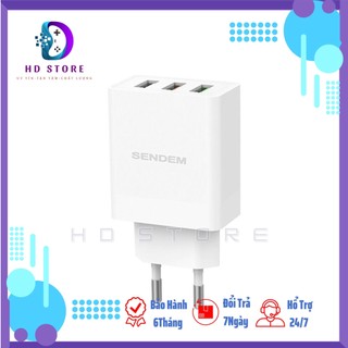 Củ sạc 3 cổng 4.8a chính hãng sendem-bh 12 tháng