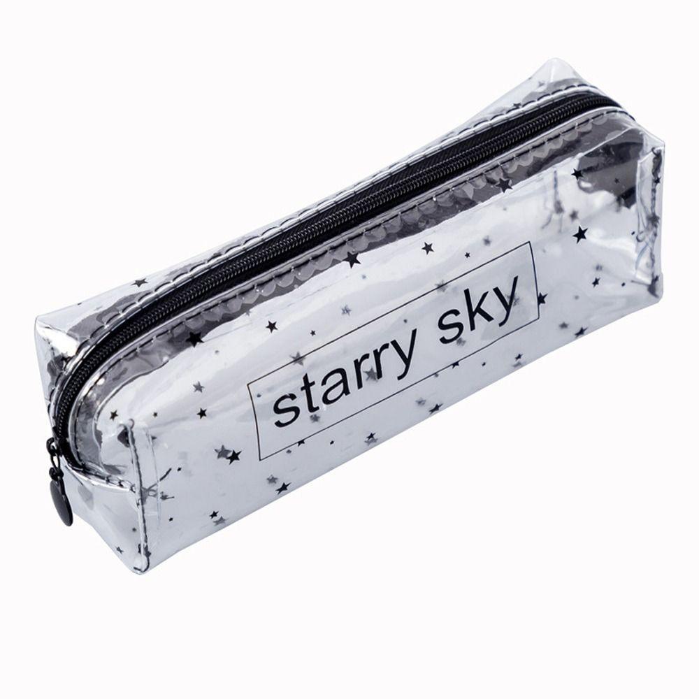 Túi Đựng Bút Trong Suốt Cỡ Lớn Có Khóa Kéo Tiện Dụng