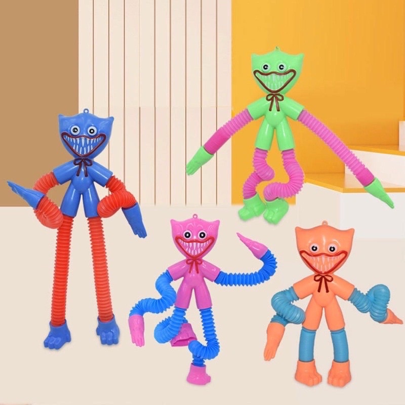 Huggy Wuggy Poppy Playtime phát sáng size 20cm lò xo co dãn, móc khóa Huggy Wuggy chapter 3 siêu cute có đèn nháy