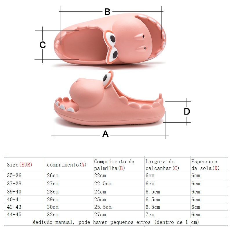 Dép cá sấu Dép Đi Trong Nhà Đế Mềm Chống Trượt Hình Khủng Long Hoạt Hình Dễ Thương Dành Cho Cặp Đôi