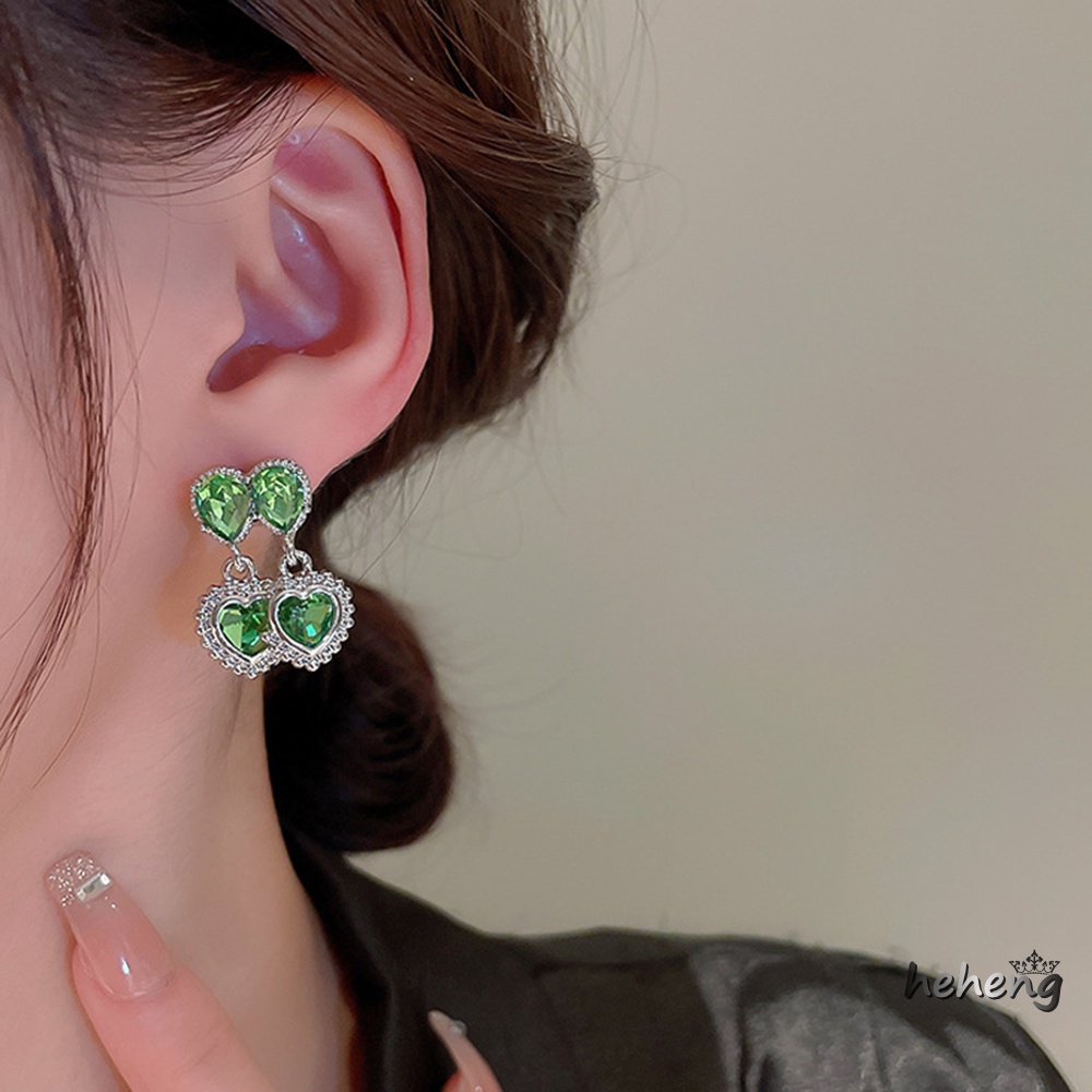 Khuyên Tai Hợp Kim Dáng Dài Đính Đá Phong Cách Vintage Thời Trang