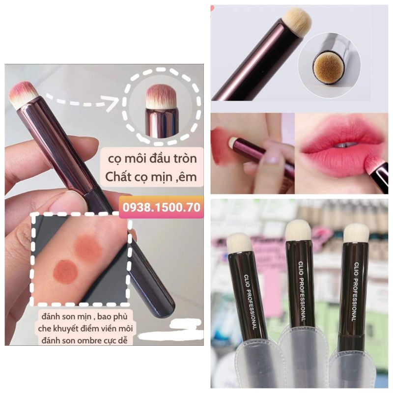 CỌ TÁN SON MÔI ĐẦU TRÒN CLIO Finger Tip Lip Brush ❌chuẩn hàng chính hãng Clio loại 1