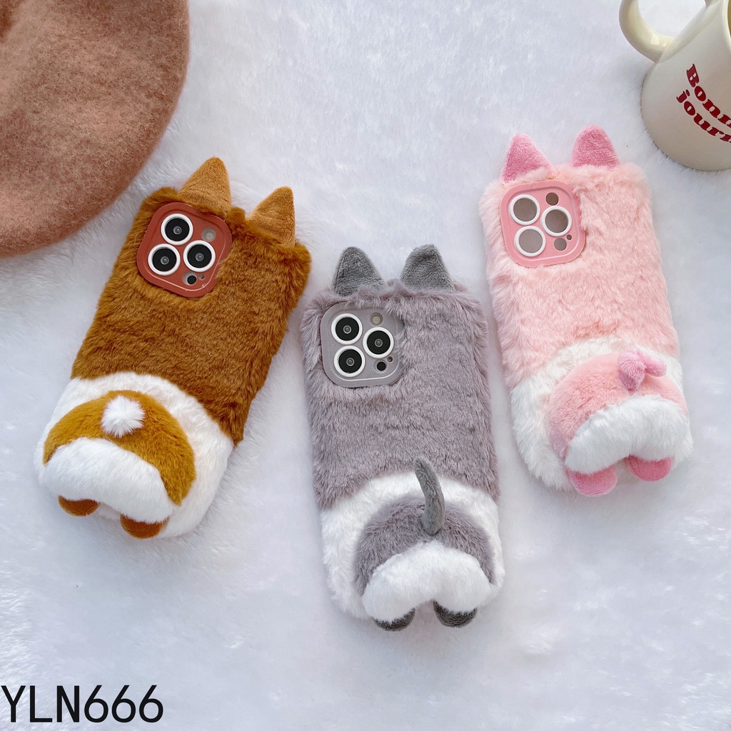 Ốp Điện Thoại Đính Lông Nhung Cho iPhone14 PRO MAX 13 PRO MAX 12 PRO MAX 11 PRO MAX 12mini 13mini X Xs MAX Xr 6 6S 7 8 PLUS SE2