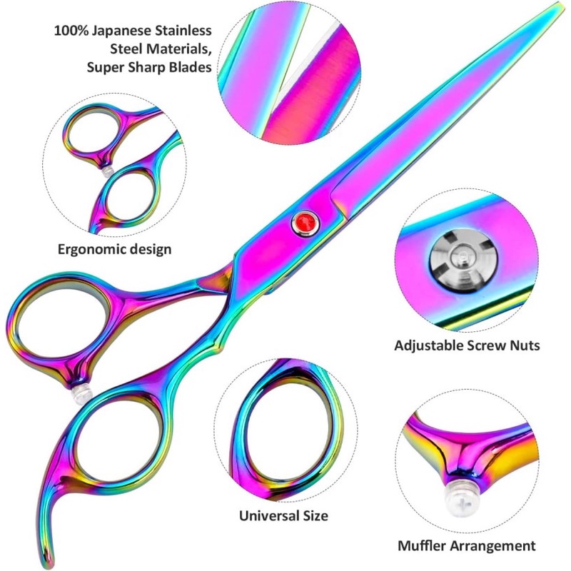 6.7 inch Kéo cắt tóc màu cho thú cưng,Bộ tông đơ cắt lông thú cưng bằng thép không gỉ nhập khẩu từ Nhật Bản.