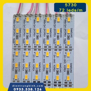 Combo 10 led thanh 12v 5730 dài 1m 72 leds/m siêu sáng siêu bền