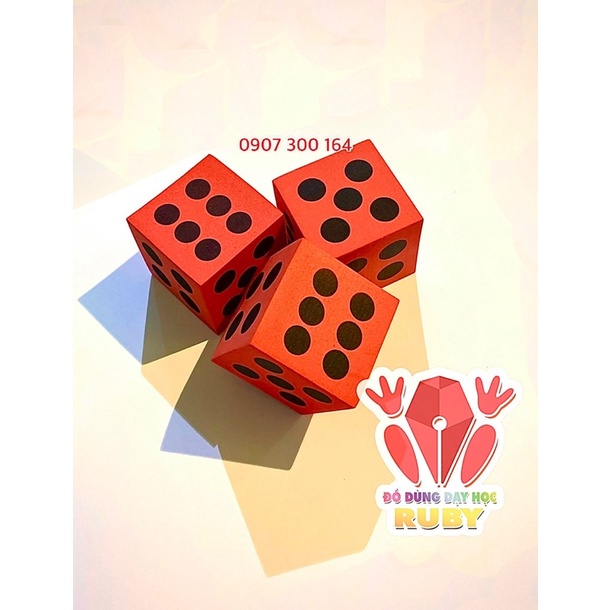 Xúc xắc bằng mút to 6.3cm