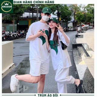 Áo thun cặp đôi, áo đôi tay lỡ in trái tim oppa đáng yêu anodim