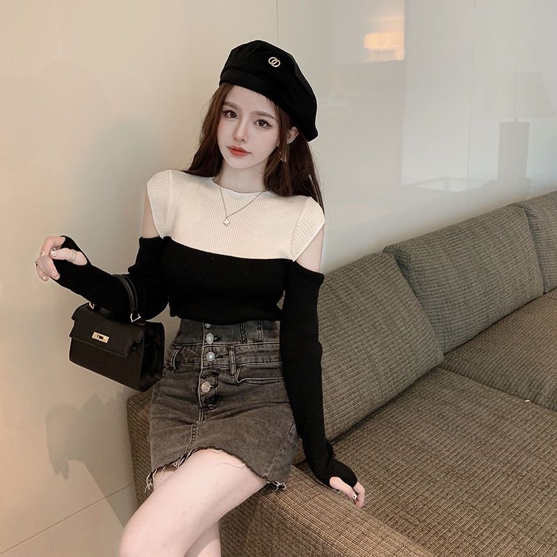 Áo Thun Tay Dài Hở Vai Thời Trang Dành Cho Nữ