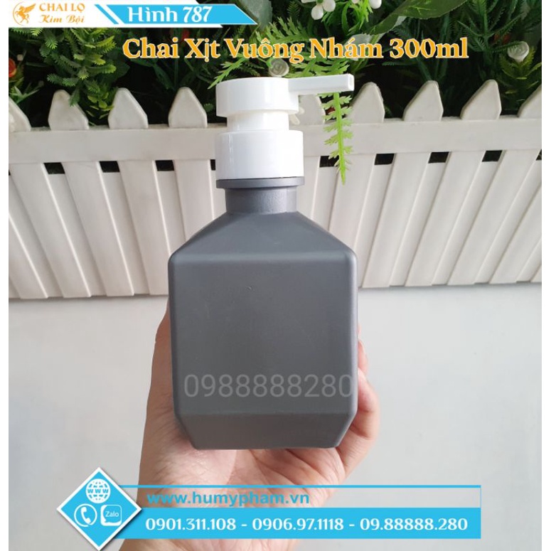 CHAI LỌ MỸ PHẨM - Chai Xịt Vuông Nhám 300ml