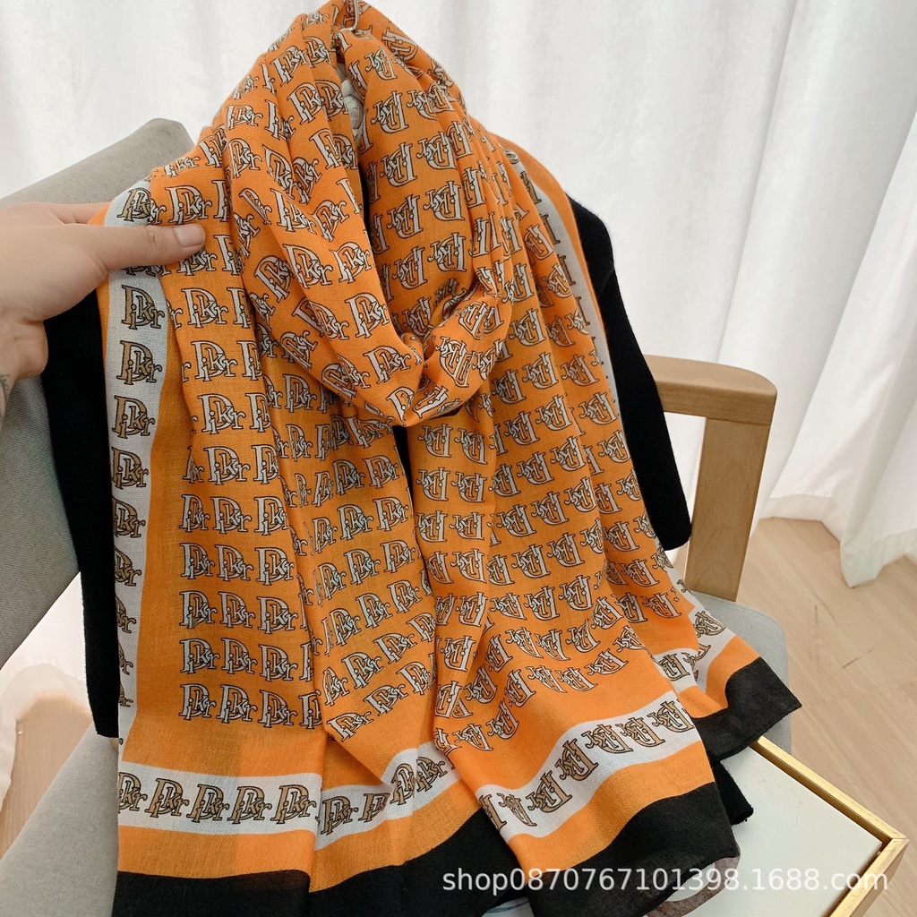 Khăn choàng lụa khăn lụa dáng dài 180x90cm họa tiết thanh lịch nhẹ nhàng