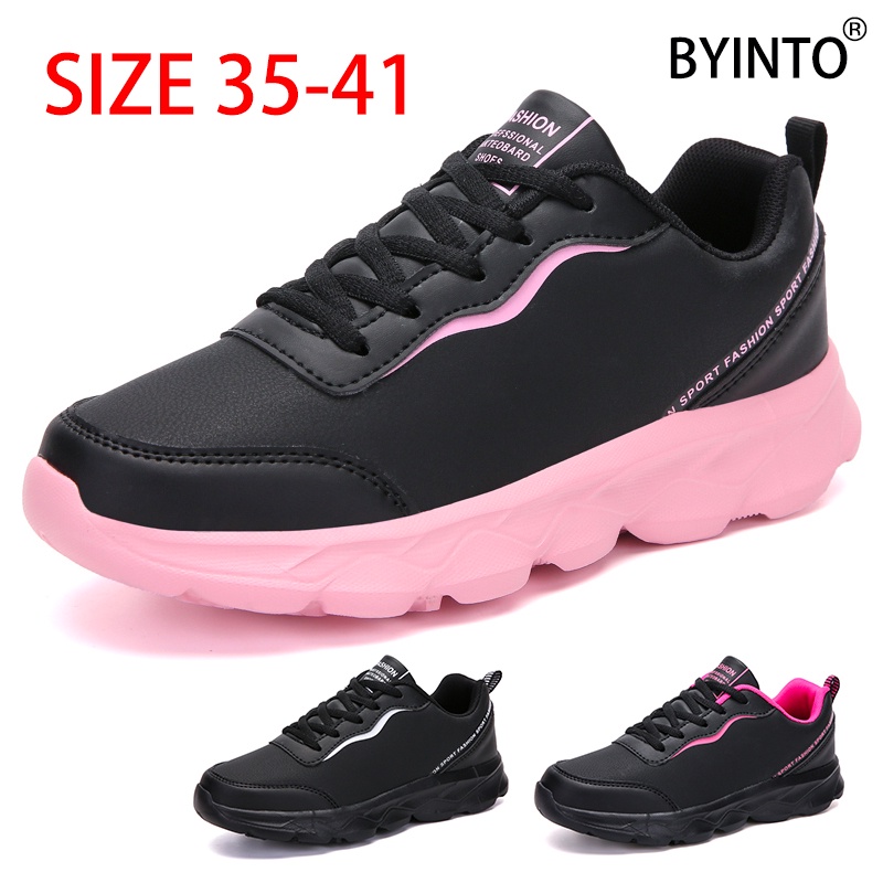 Giày Thể Thao Da Siêu Nhẹ Chống Thấm Nước Size Lớn 35-41 Thời Trang Cho Nữ