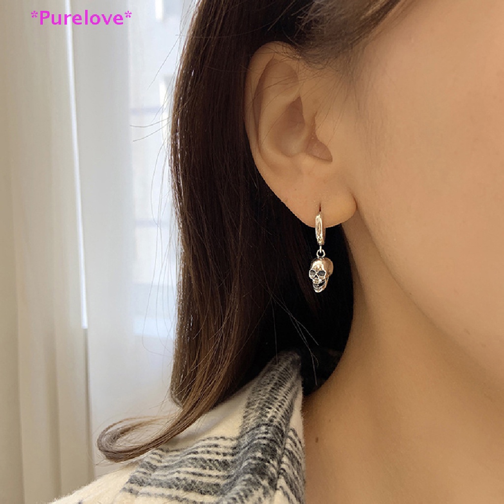 Khuyên Tai Mạ Bạc 925 Hình Đầu Lâu Sáng Tạo Quyến Rũ Dành Cho Nữ Mới