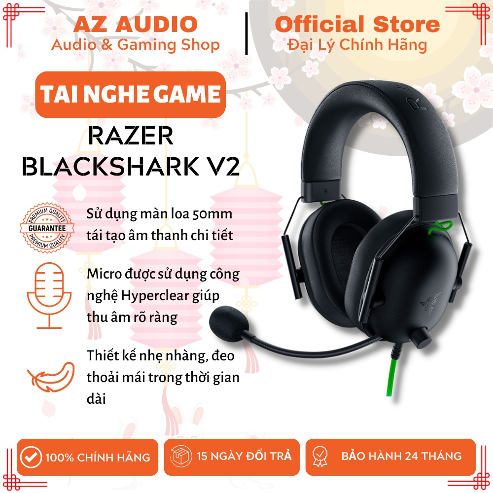 Tai Nghe Game Có Dây Razer BlackShark V2 X, Tai Nghe Game Chất Lượng Cao, Bảo Hành 24 Tháng Chính Hãng