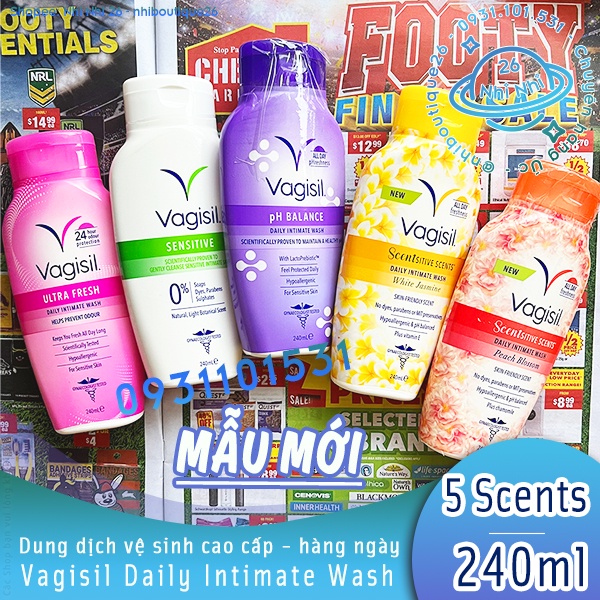 💎BILL ÚC💎 Dung dịch vệ sinh phụ nữ cao cấp Vasigil 240ml 💎 Phấn rôm vùng kín Vagisil 100g 💎 Chemist Warehouse 💎