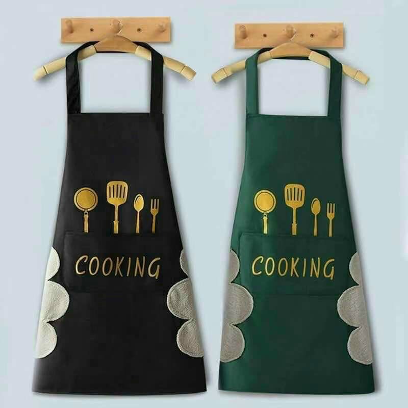 Tạp dề Cooking, có túi đựng và lau tay, làm bếp, pha chế, phục vụ, bán cafe dễ thương, chống thấm nước