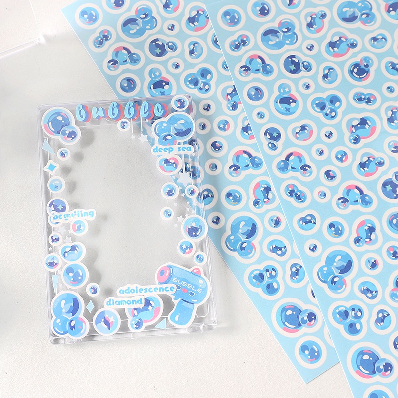 1 Tấm Hình Dán Thẻ Bong Bóng Đầy Màu Sắc