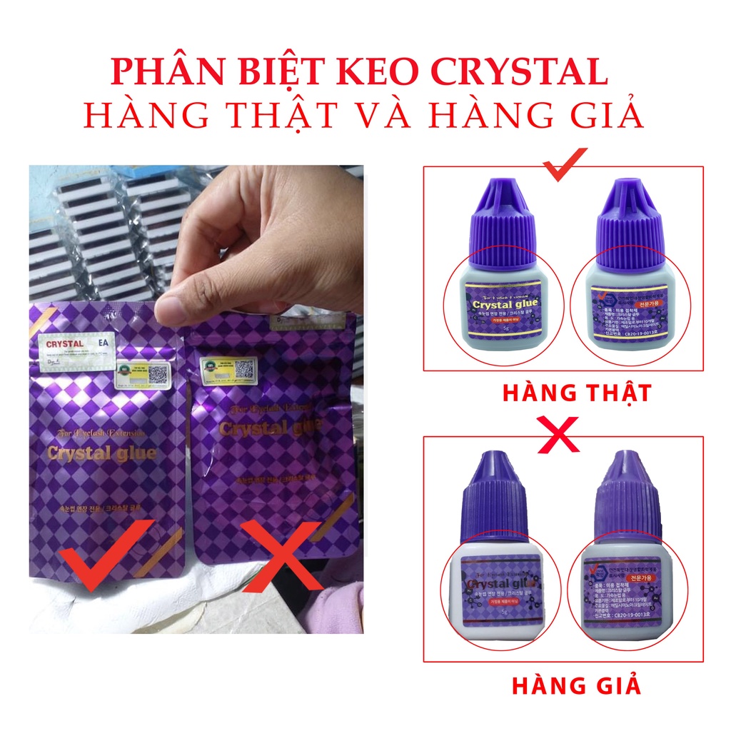 Keo Nối Mi Crystal Chính Hãng - Dụng Cụ Nối Mi - Mi Fan - Mi Khay - Mai Hòa Lash