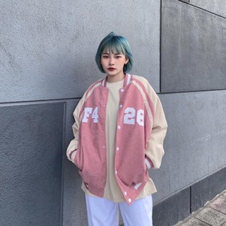 Áo Khoác Bomber chất Nhung gân F428 màu ĐEN/NÂU/XANH/HỒNG 🏁 Nam nữ unisex/Jacket form rộng Jaystoree 🖤