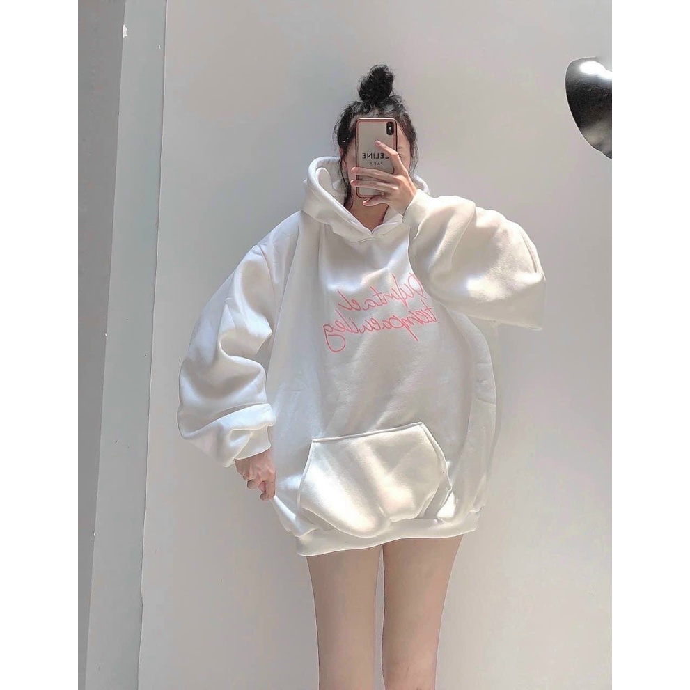 Áo Khoác Hoodie Sweater logo chữ dễ thương phong cách hàn quốc sành điệu chất liệu nỉ bông giữ ấm