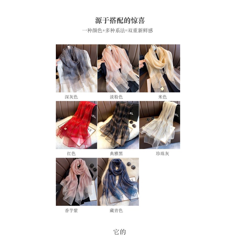 Khăn Choàng Lụa Dài Màu Bạc Thời Trang Thu Đông Phong Cách Hàn Quốc Mới Cho Nữ