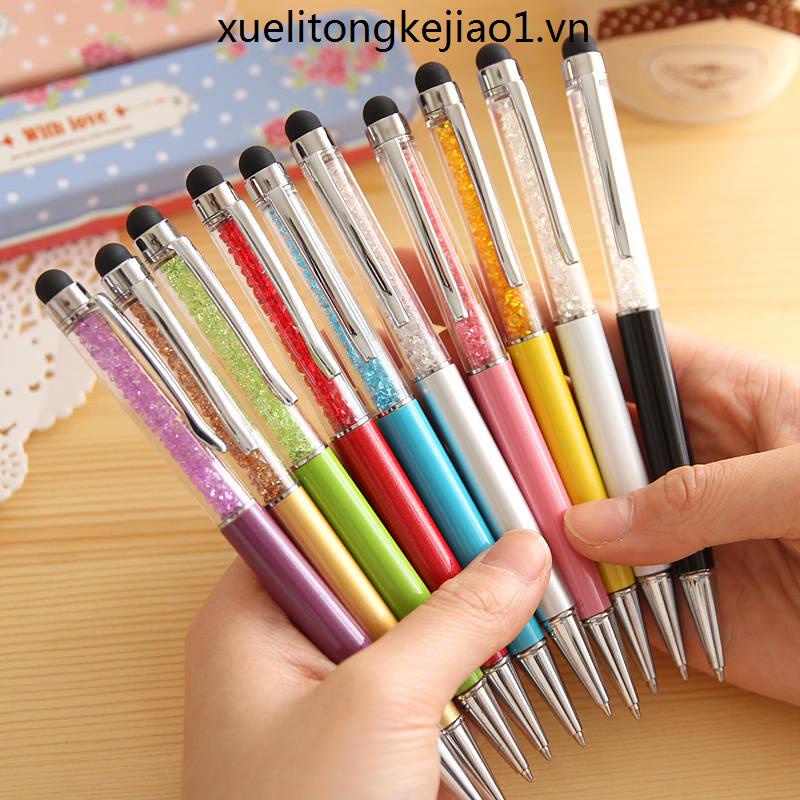 Bút Bi Đính Kim Cương Pha Lê Năm Màu Thông Dụng Cho Điện Thoại Di Động / Máy Tính Bảng Apple ipad