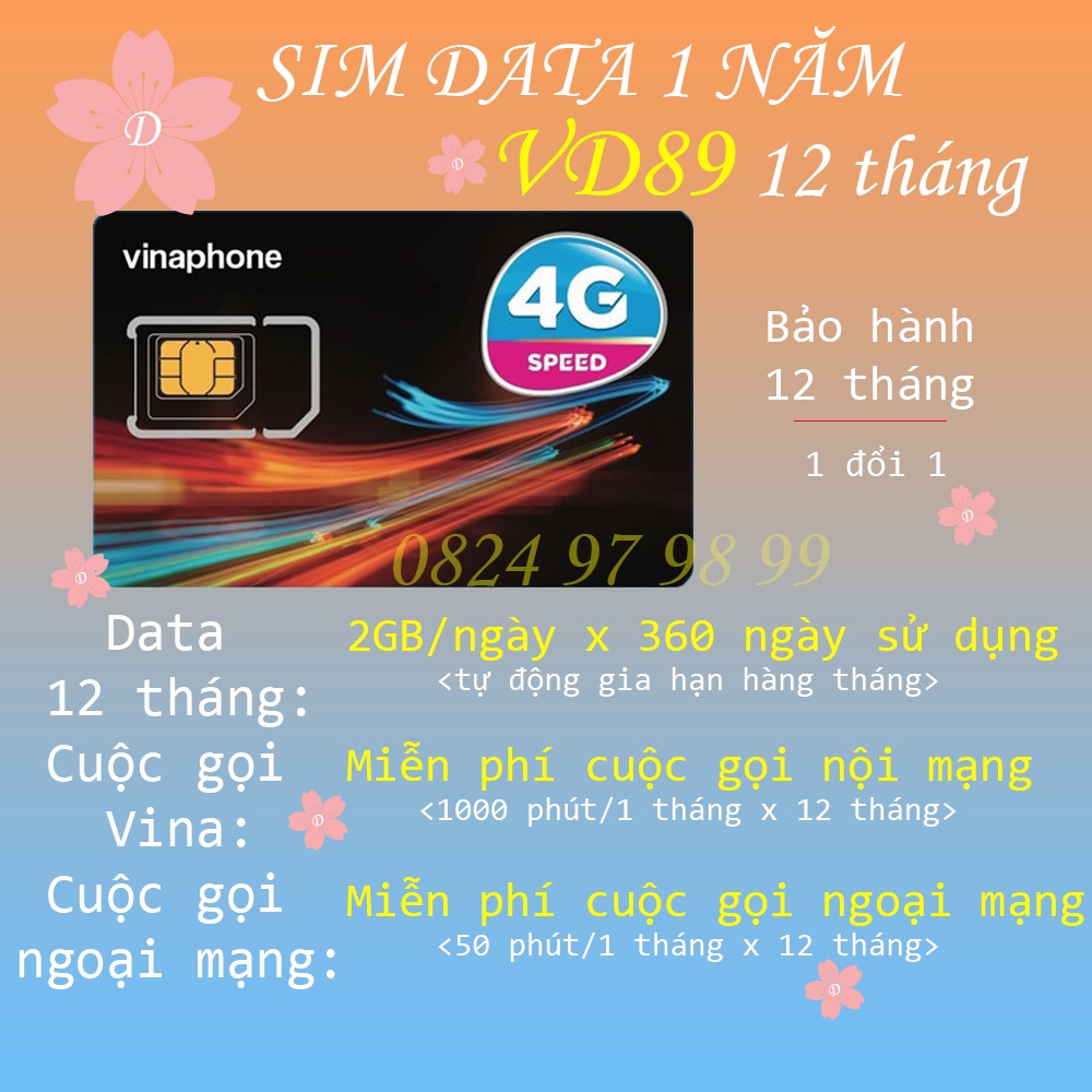 SIM 4G 5G TD49, VD149, D500, U1500 MIỄN PHÍ 12 THÁNG SỬ DỤNG