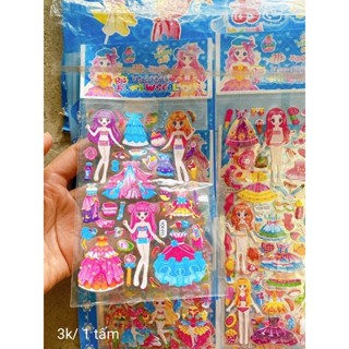 hình dán công chúa 3d 1 tấm nhỏ