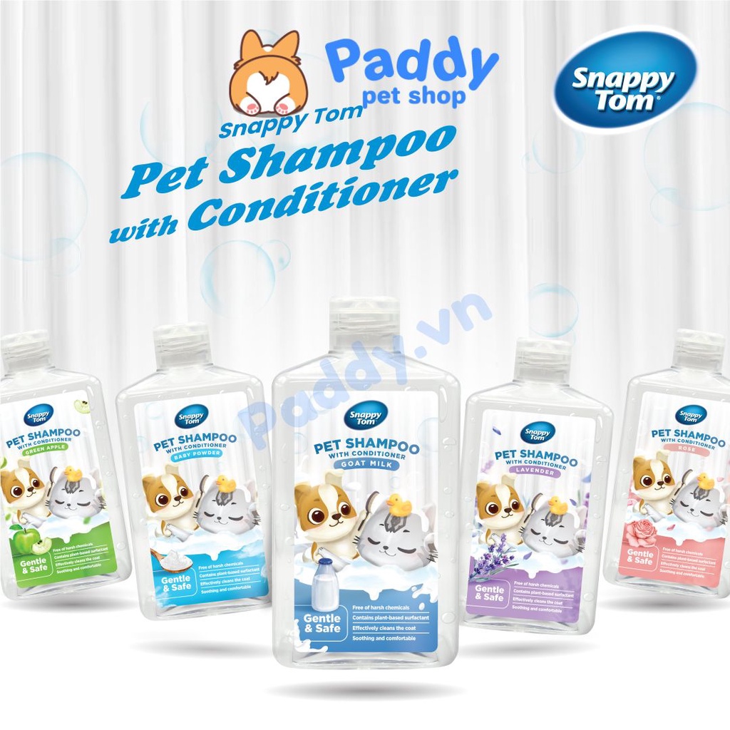 Sữa Tắm Kết Hợp Dầu Xả Snappy Tom Cho Chó Mèo 500ml (Úc)