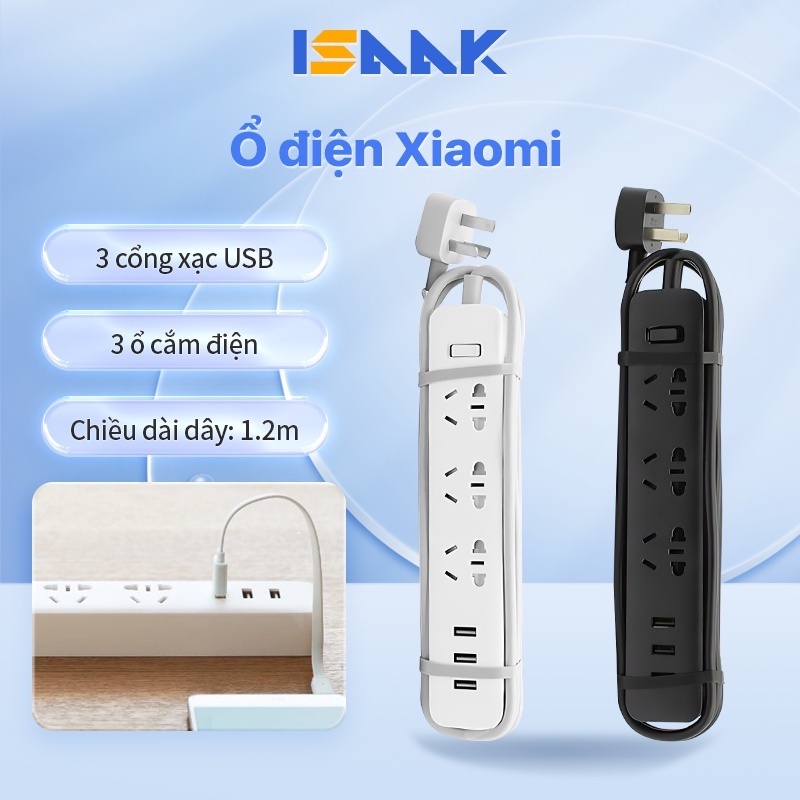 Ổ điện 2A sạc nhanh Xiaomi Mi Power Strip Chống cháy nổ 750 độ C BH 6 tháng