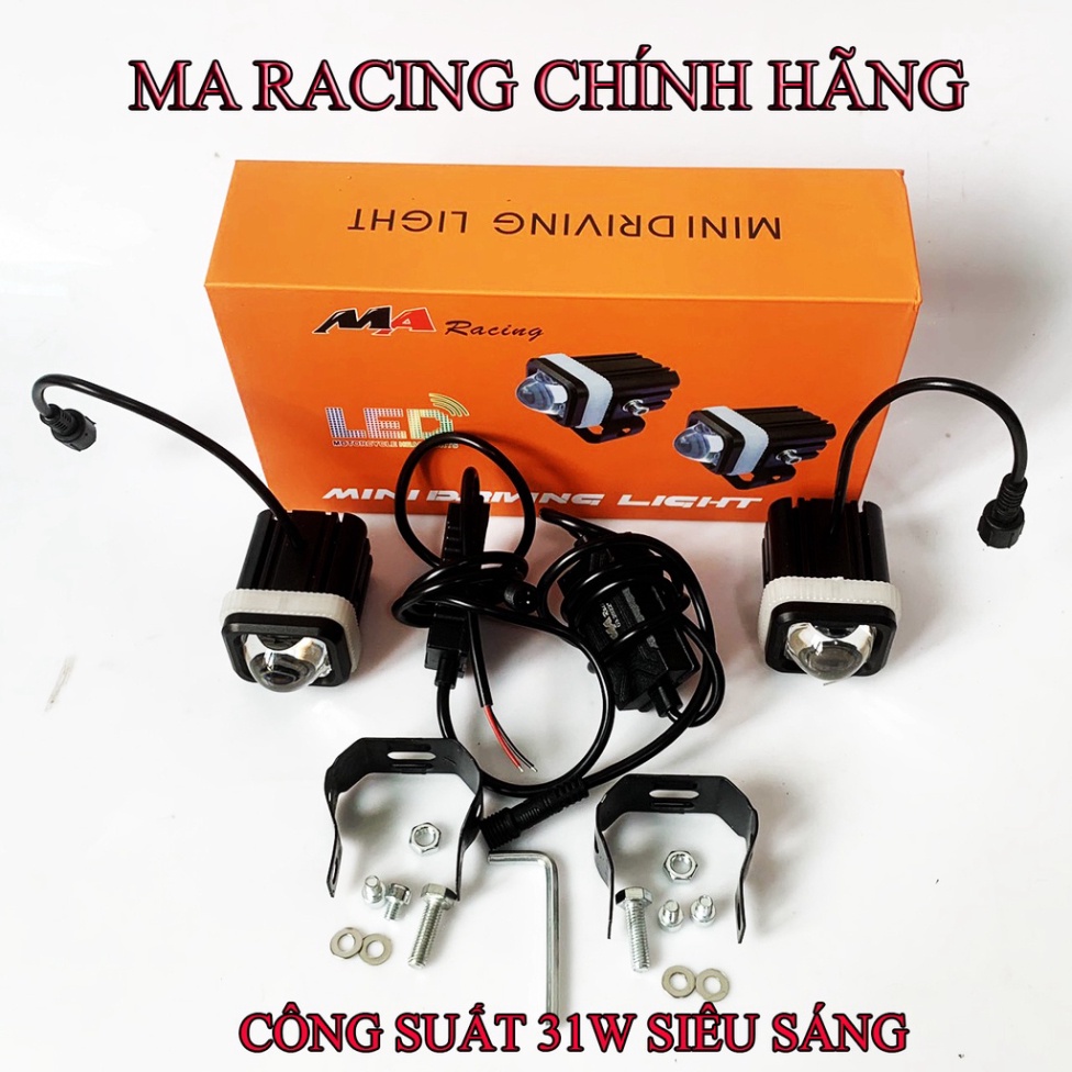 Đèn led trợ sáng mini 2 màu MA Racing chính hãng mã M1.0- giá 1 bóng ( 4 chế độ 31W) Siêu Sáng