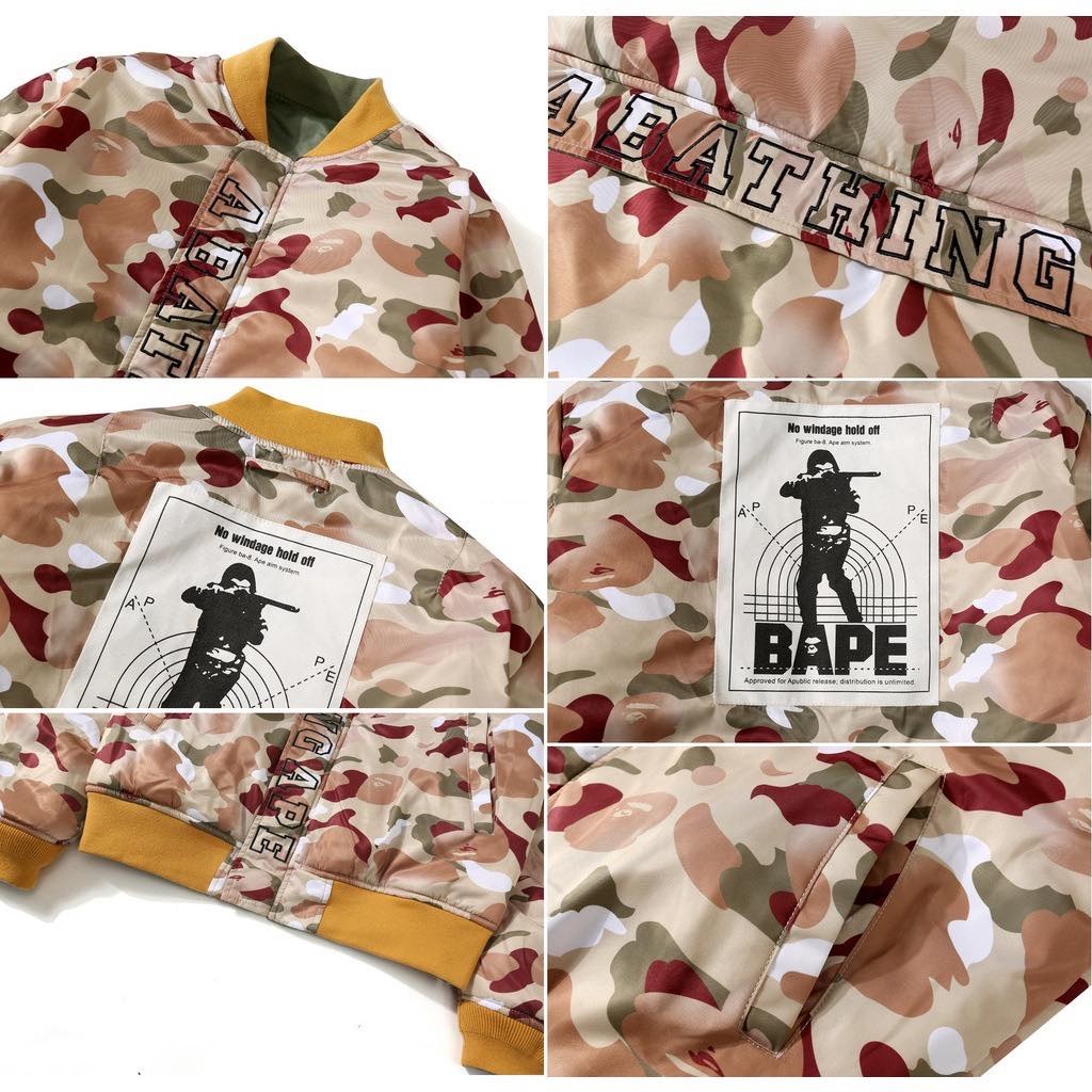 Áo Bape 16Typh, Áo Bomber Jacket Bape Shark x Alpha Industries Mặc được 2 mặt, mua một được 2 áo DuSo.Luxury