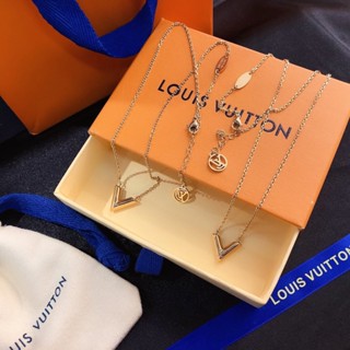  LOUIS VUITTON Vòng cổ Thép Titan Họa Tiết Lv Sang Trọng Cho Nam Nữ 