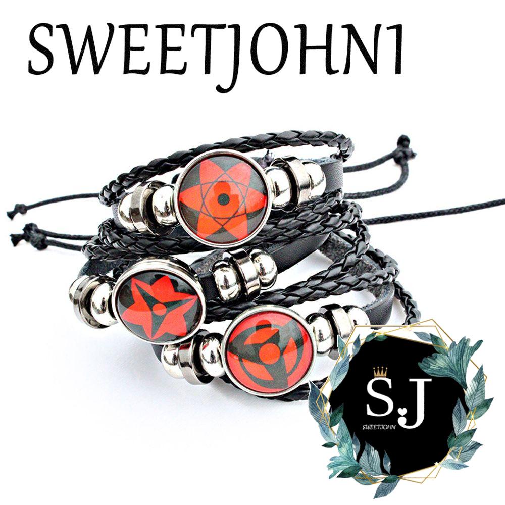 Sweetjoshangan 1 Vòng Đeo Tay Nhiều Lớp Dạng Bện Bằng Thủy Tinh Hình Mắt Naruto Hóa Trang Thủ Công