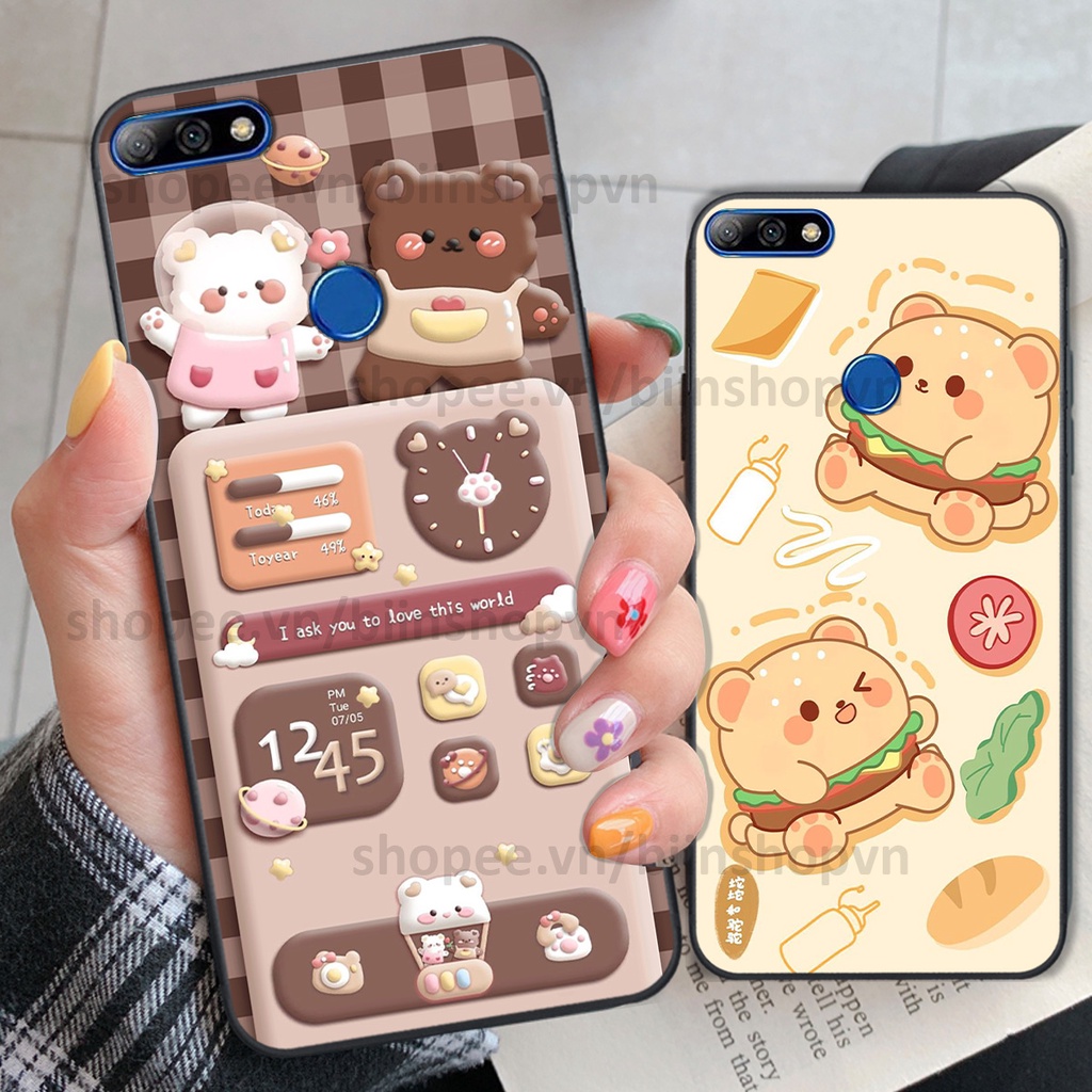 Ốp Huawei Y7 Prime 2018 / Y7 Pro 2018 in hình gấu chocolate kẹo ngọt siêu đẹp siêu xinh