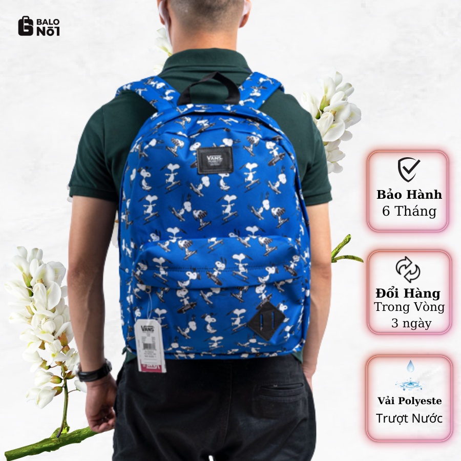 Balo đi học du lịch Vans Peanuts Blue Backpack