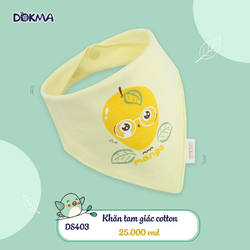 Khăn yếm tam giác cotton Dokma in hình siêu xinh