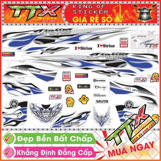 Tem xe sirius trắng xanh gp - tem sirius lửa xanh gp siêu đẹp - mẫu team sirius xanh gp trắng