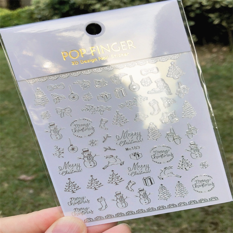 1 Miếng Dán Trang Trí Móng Tay Hình Bông Tuyết Lấp Lánh Me180-197