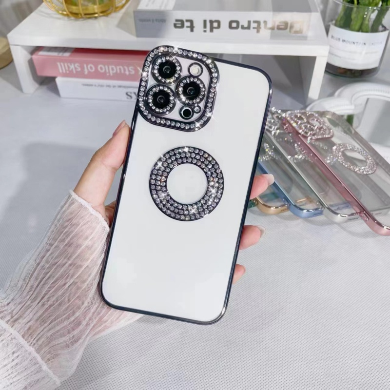 Ốp Điện Thoại Đính Kim Cương Giả Chống Rơi Chống Sốc Cho iPhone 14 13 12 11 Pro Max