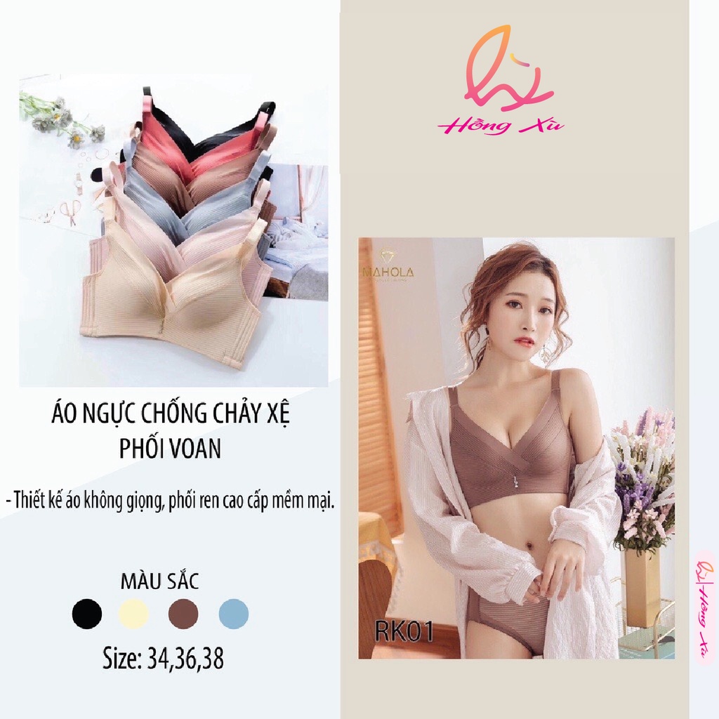 Áo Ngực chống chảy xệ Phối Voan Xịn Đẹp - Áo Ngực Vét Loại 1 [Hồng Xù]