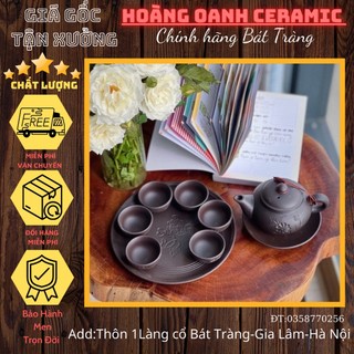 Bộ ấm chén tử sa bát tràng