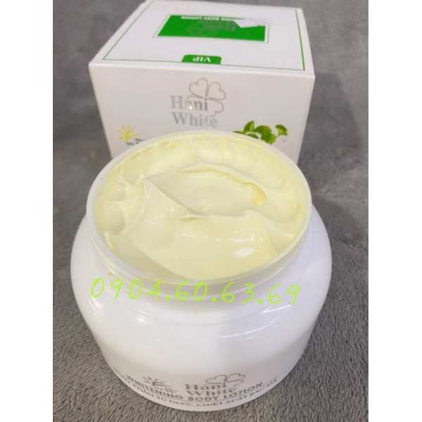 Kem Body HANI WHITE Phân Tử Nước Chiết Xuất Rau Má 150G