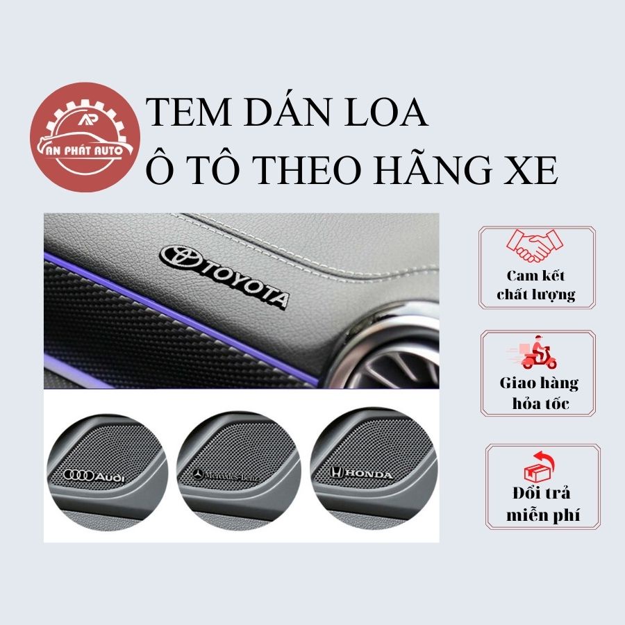 Tem Logo Hợp Kim Decal DÁN LOA Ô Tô, Trang trí Nội Thất Xe Ô Tô Dành Cho Mercedes,BMW,Audi,Hyundai,Kia.. [Hàng Loại Đẹp]