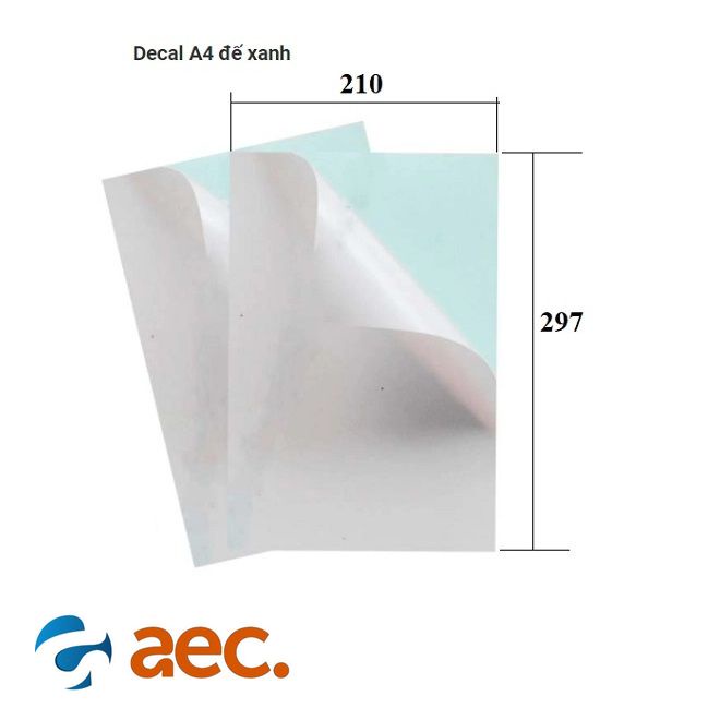 Giấy decal đế xanh A4  dùng cho máy in đen trắng và máy in phun màu