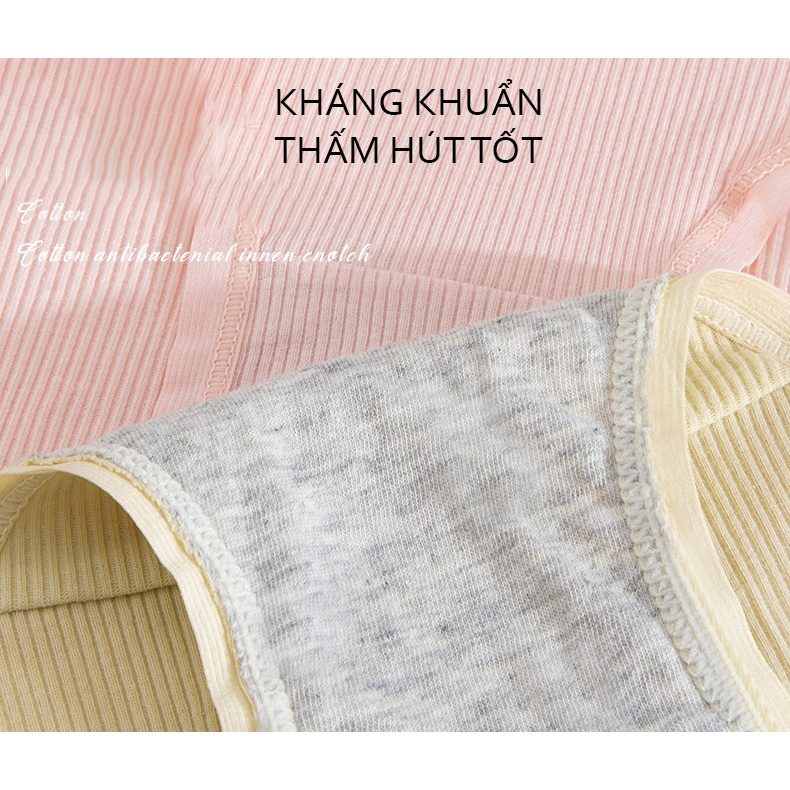 Quần lót nữ cotton smiles gân tăm BRALUNE , quần chíp nữ kháng khuẩn thời trang mã 121