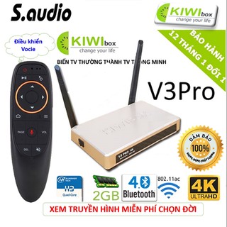 Android TV Box Kiwibox V3 Pro Điều khiển Voice - Anten Wifi, Bluetooth | Chính Hãng Kiwi Box